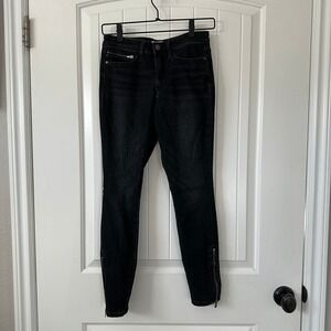 Athleta SculptTek Black Wash Mid Rise Skinny Jeans Petite 0‎